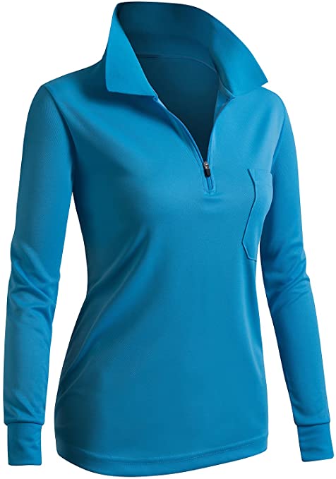 Clovery Womens Active Wear Pocket Golf Polo Shirts