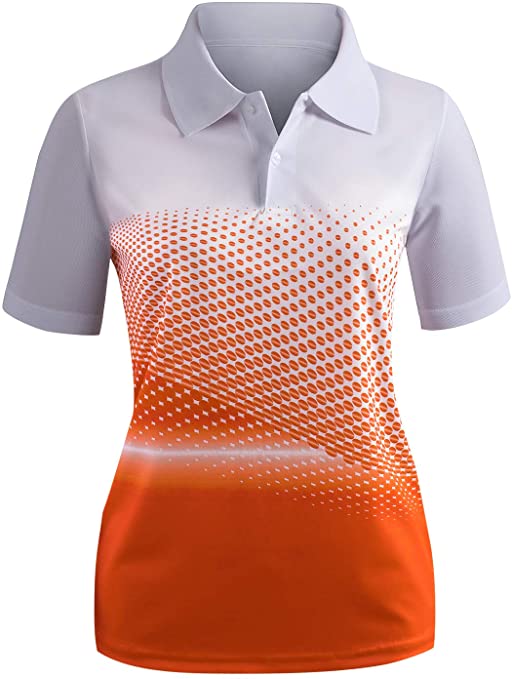 Clovery Womens Active Wear Short Sleeve Golf Polo Shirts