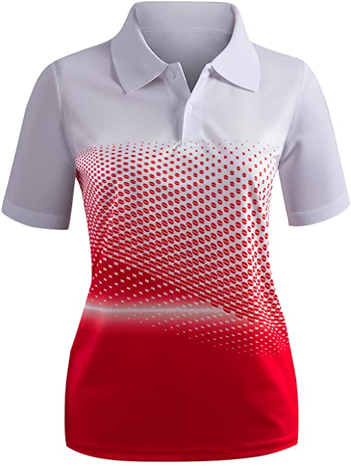 Clovery Womens Active Wear Short Sleeve Golf Polo Shirts