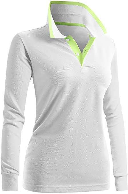 Clovery Womens Casual 2 Button Golf Polo Shirts
