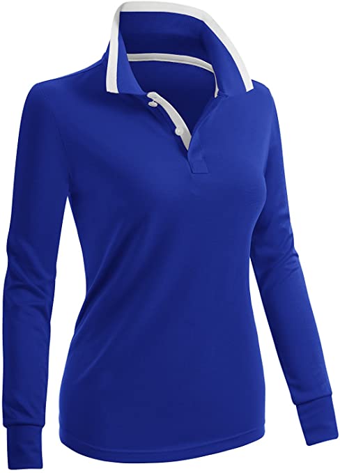 Clovery Womens Casual 2 Button Golf Polo Shirts