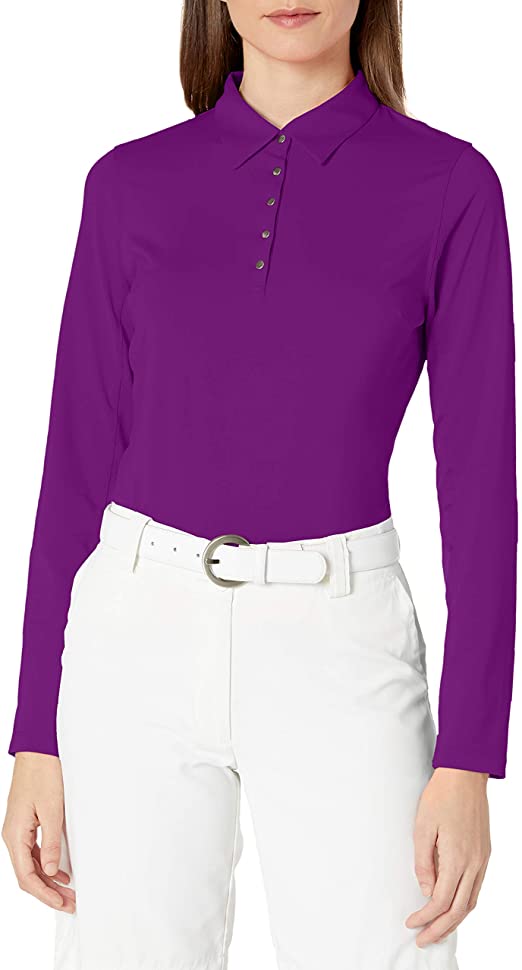 Womens Cutter & Buck Long Sleeve Luca Golf Polo Shirts