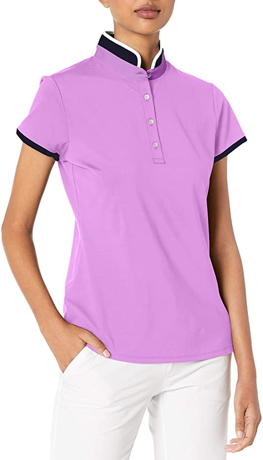 Womens Cutter & Buck Mock Neck Cap Sleeve Golf Polo Shirts