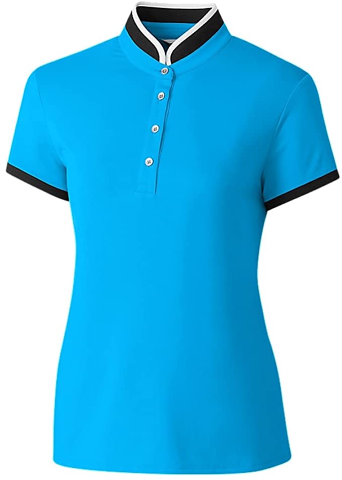 Cutter & Buck Womens Mock Neck Cap Sleeve Golf Polo Shirts