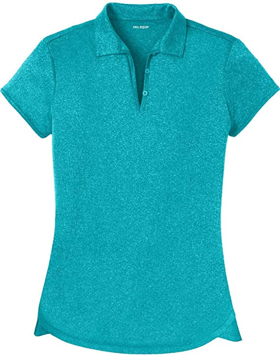 Dri-Equip Ladies Moisture Wicking Heather Golf Polo Shirts