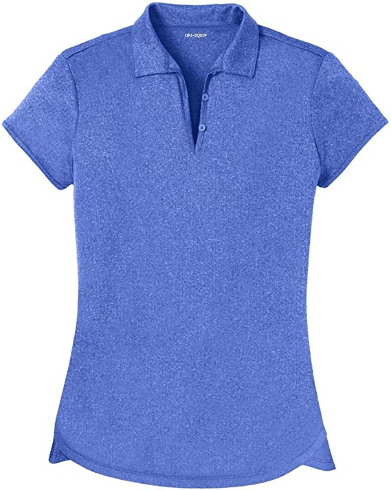 Dri-Equip Ladies Moisture Wicking Heather Golf Polo Shirts
