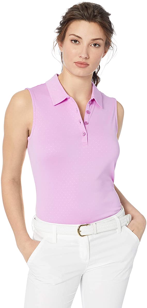Greg Norman Womens Embossed Dot Golf Polo Shirts