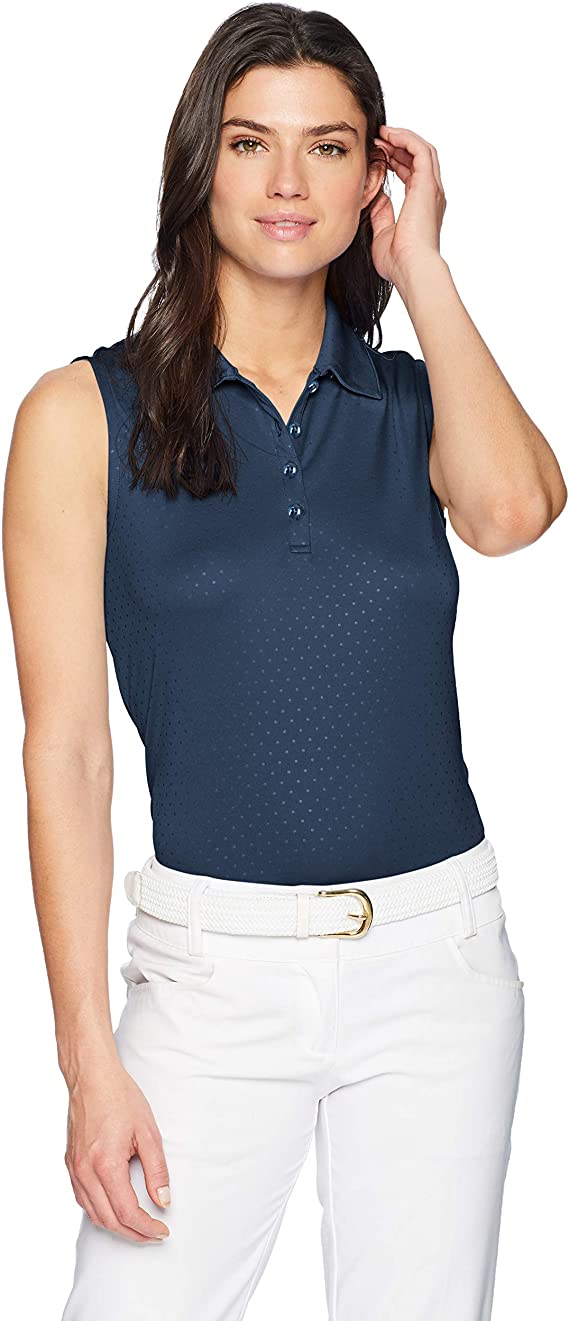 Greg Norman Womens Embossed Dot Golf Polo Shirts