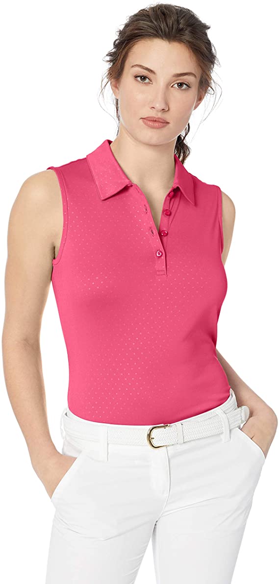 Greg Norman Womens Embossed Dot Golf Polo Shirts