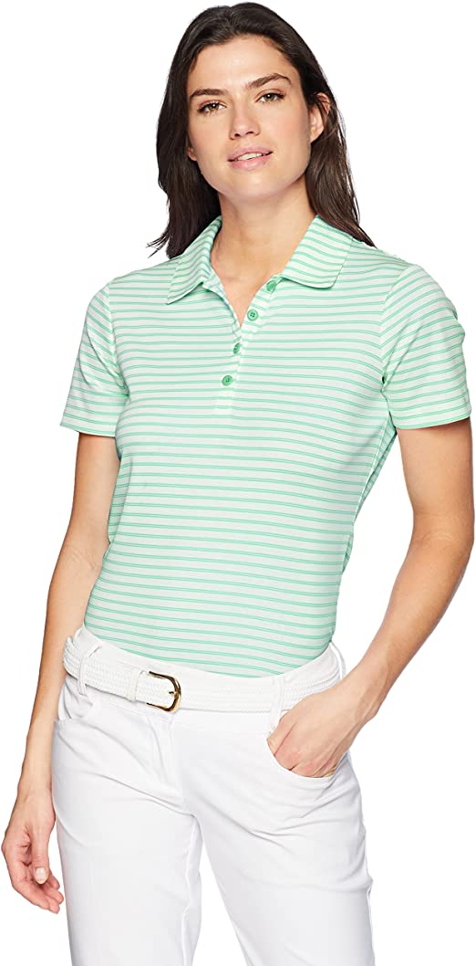 Greg Norman Womens Microlux Stripe Golf Polo Shirts