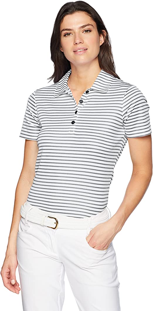 Greg Norman Womens Microlux Stripe Golf Polo Shirts