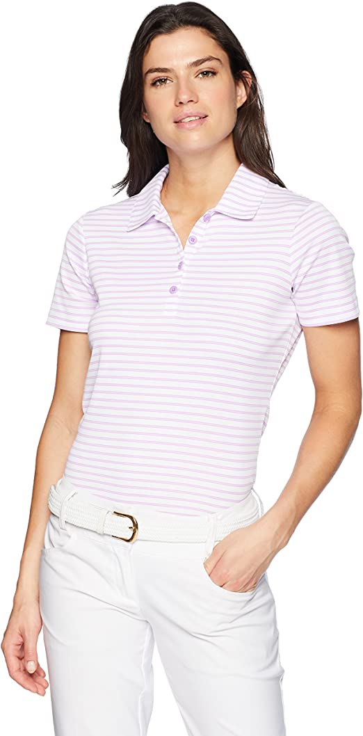 Greg Norman Womens Microlux Stripe Golf Polo Shirts