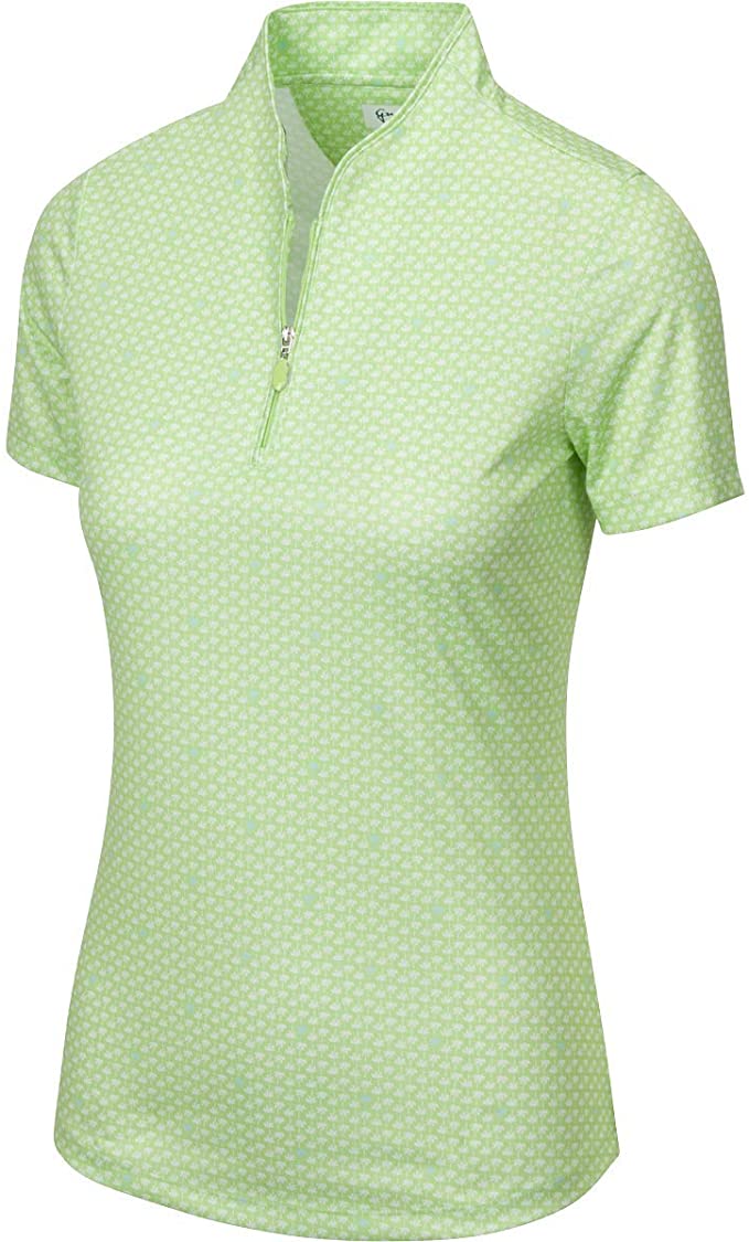 Greg Norman Womens Palm Tree Foulard Golf Polo Shirts