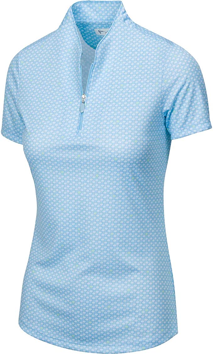 Greg Norman Womens Palm Tree Foulard Golf Polo Shirts