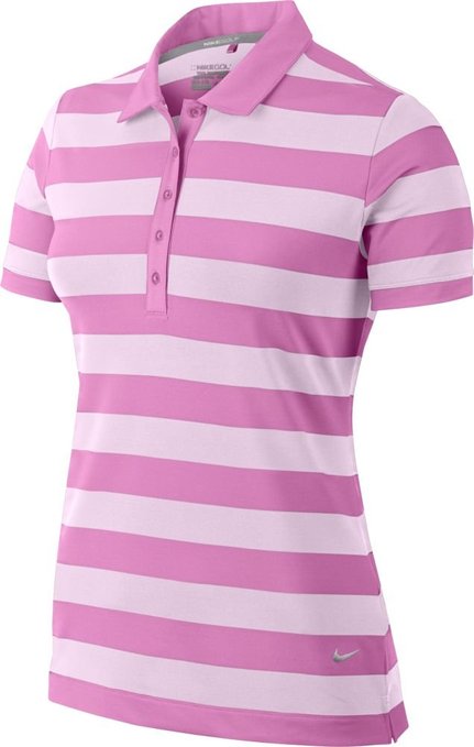 Womens Dri-Fit Bold Stripe Golf Polo Shirts