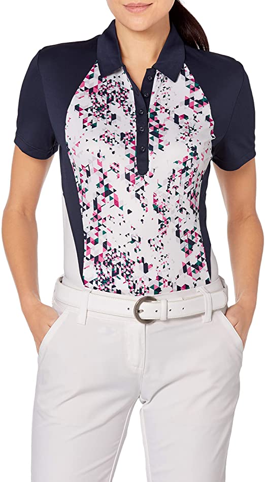 Womens PGA Tour Confetti Print Golf Polo Shirts