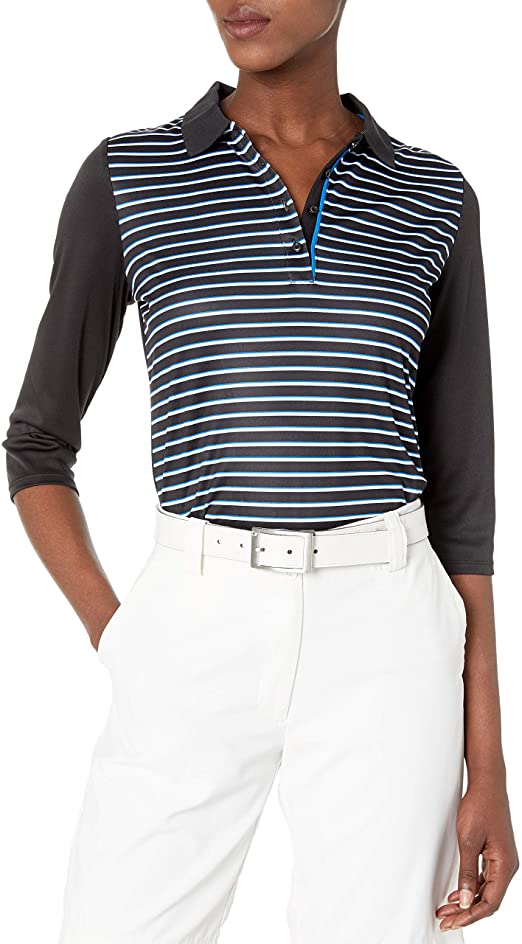 Womens PGA Tour Front Panel Printed Golf Polo Shirts