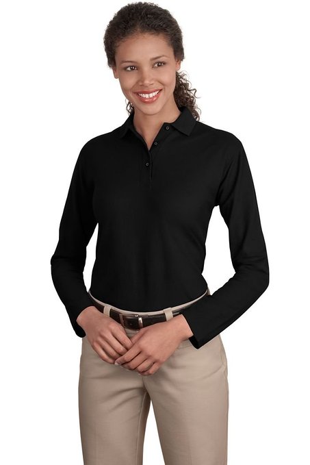 Womens Long Sleeve Silk Touch Golf Polo Shirts