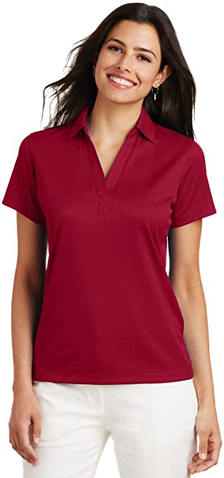 Womens Port Authority Performance Fine Jacquard Golf Polo Shirts