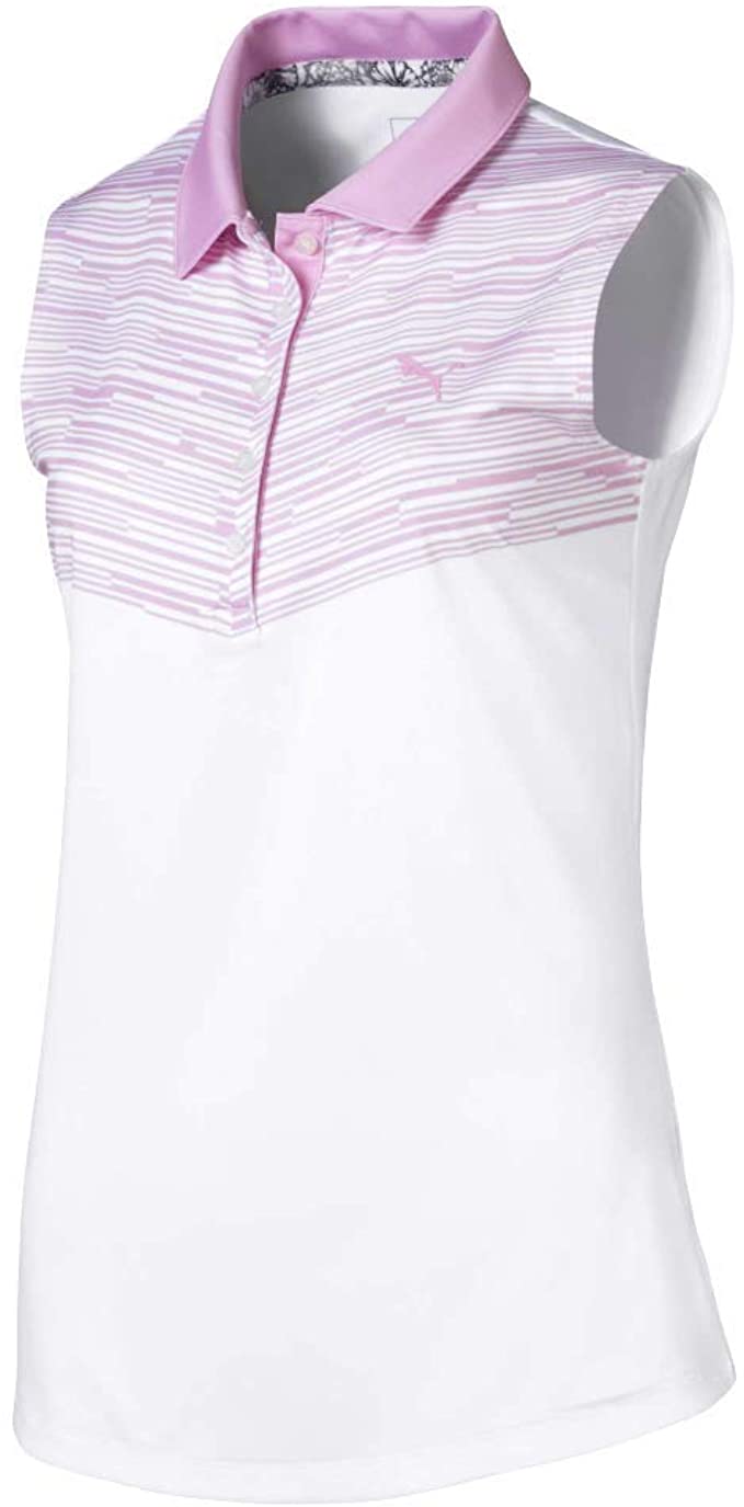 Puma Womens 2019 Chevron Sleeveless Golf Polo Shirts