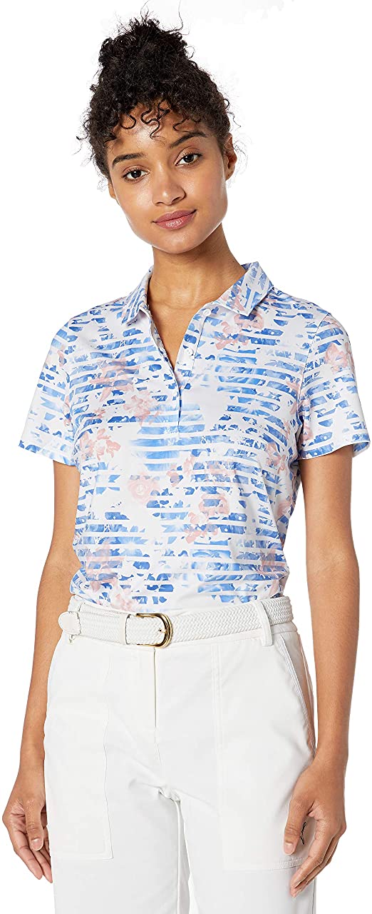 Womens Puma 2019 Floral Stripe Golf Polo Shirts