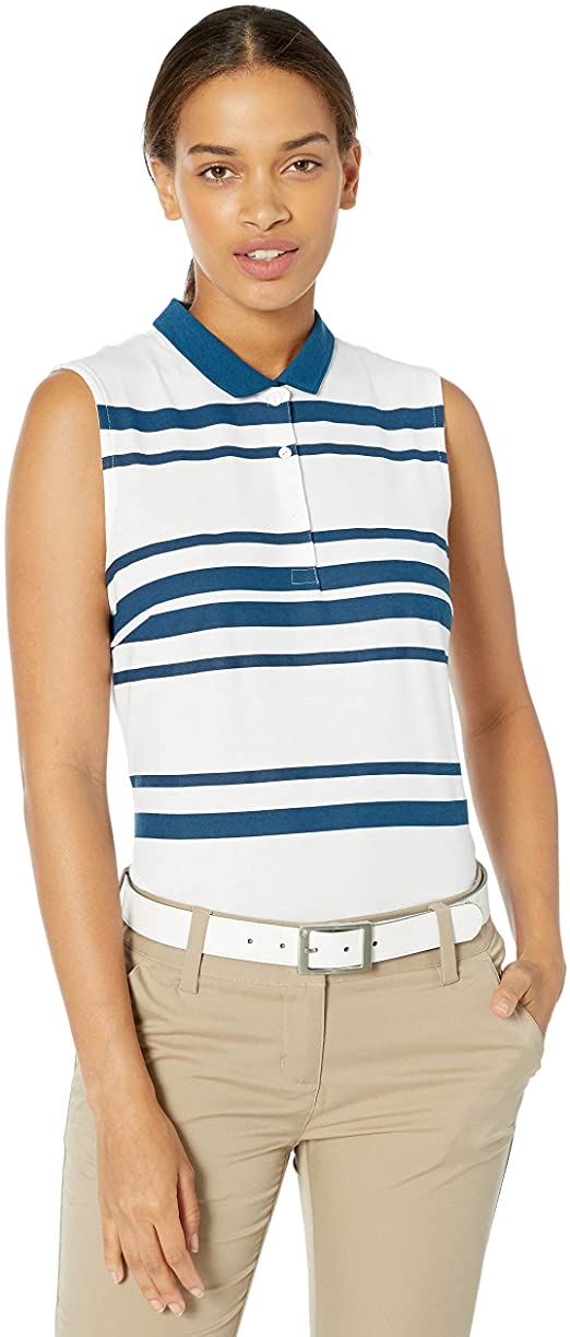 Womens Puma 2019 Sleeveless Stripe Golf Polo Shirts