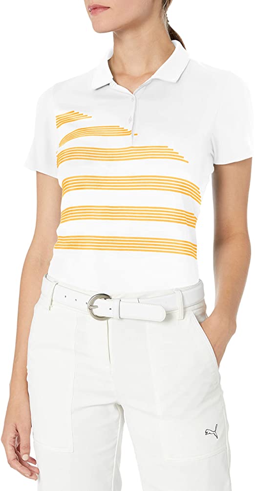 Womens Puma 2019 Step Stripe Golf Polo Shirts