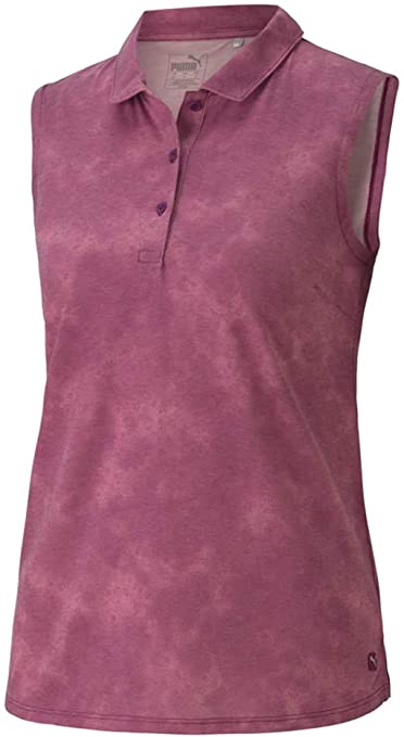 Puma Womens 2020 Floral Dye Sleeveless Golf Polo Shirts