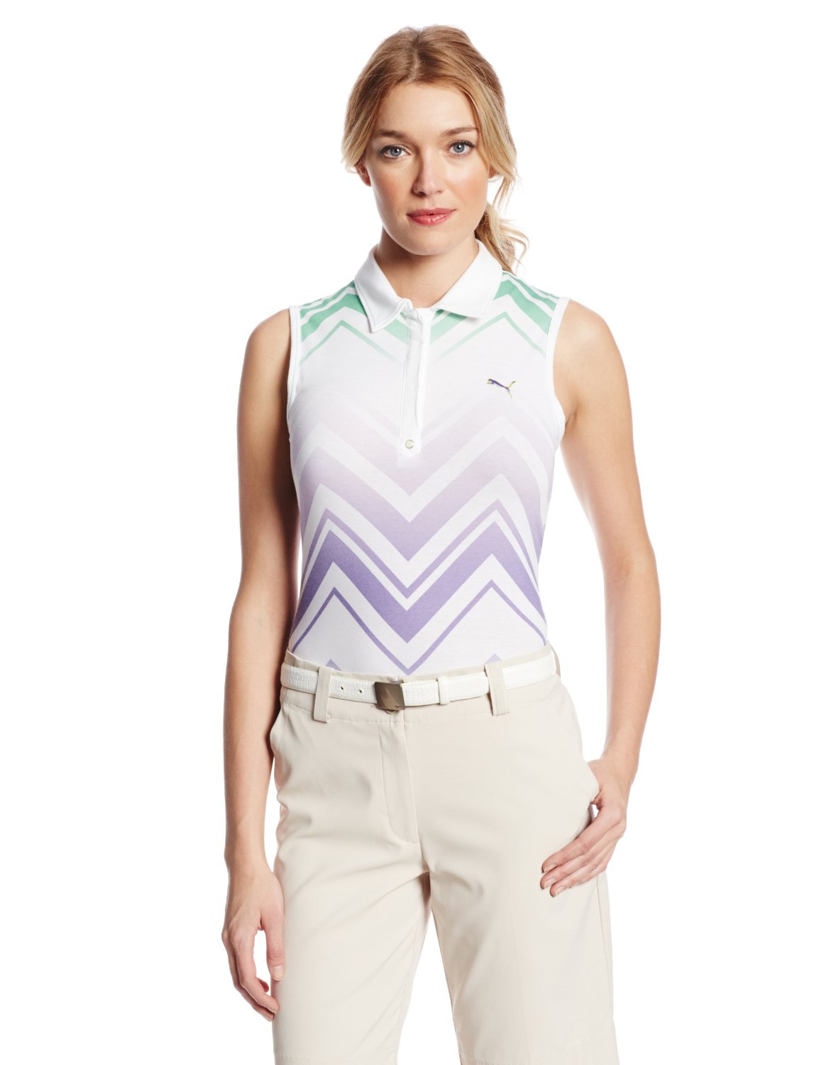 Womens Puma NA Refraction Sleeveless Golf Polo Shirts