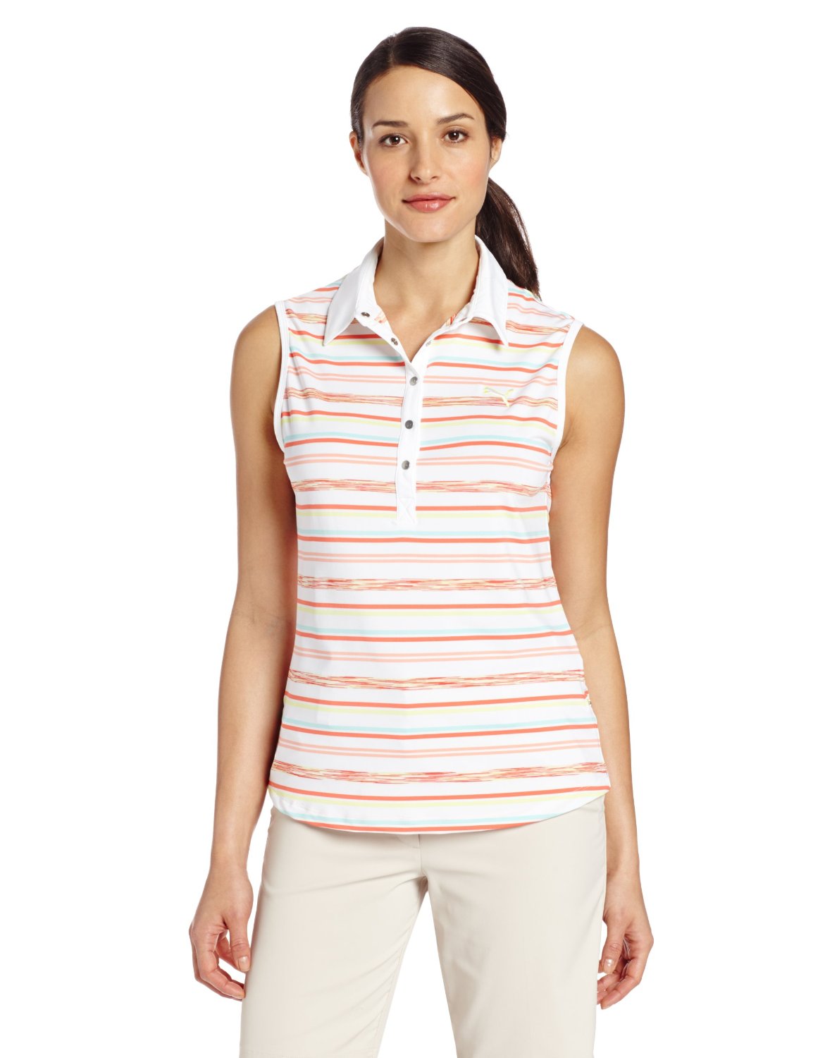 Puma NA Sleeveless Space Stripe Golf Polo Shirts