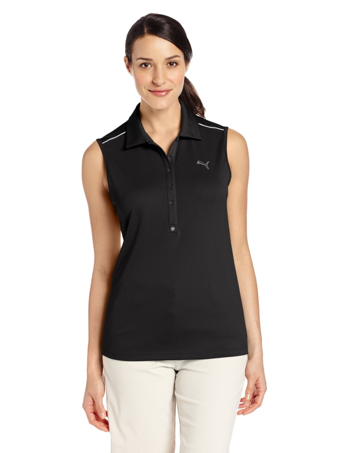 Womens Puma NA Tech Sleeveless Golf Polo Shirts