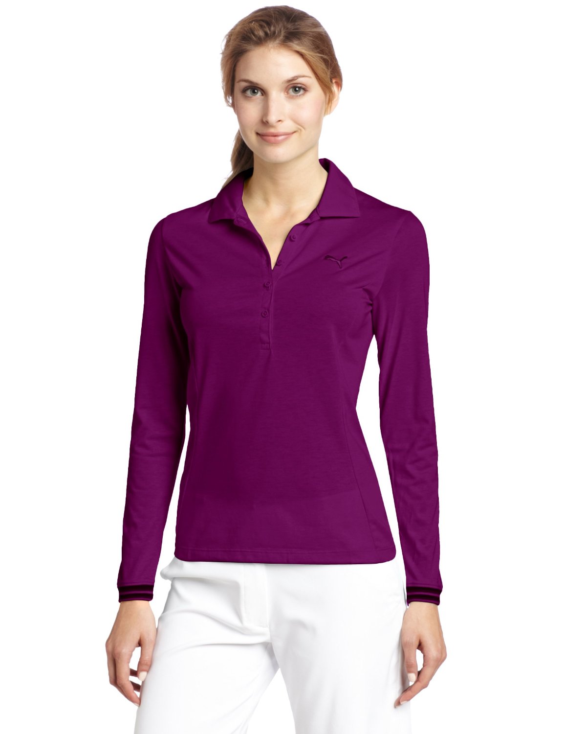 Womens Puma Sport Long Sleeve Golf Polo Shirts