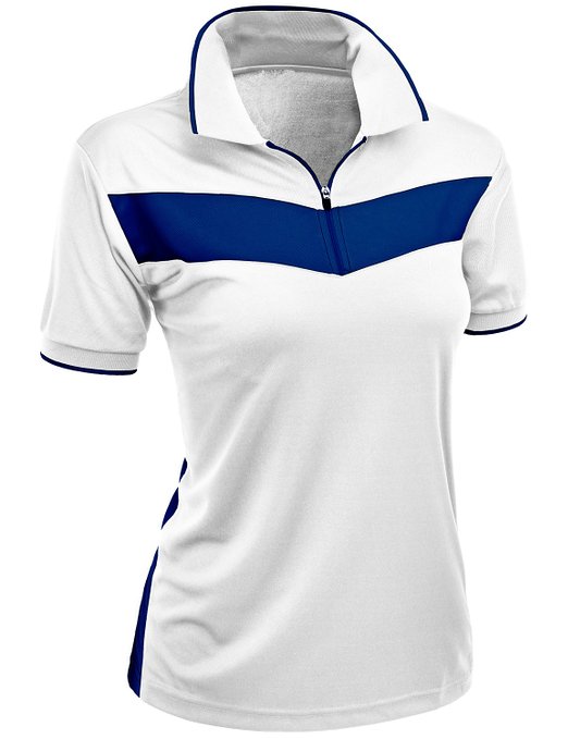 Womens 2 Tone Pattern Coolmax Fabric Golf Polo Shirts