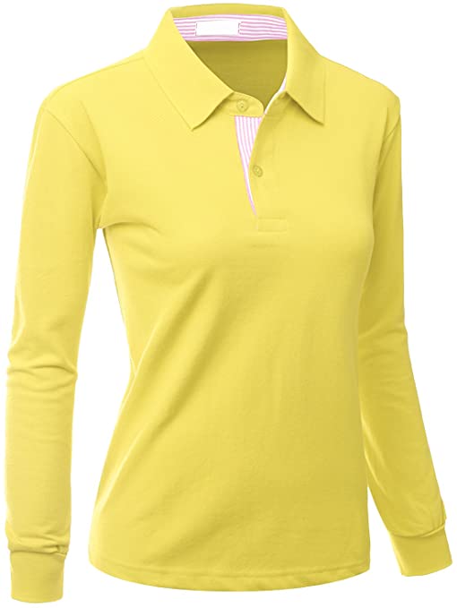 Womens Xpril Casual Basic Sporty Collar Golf Polo Shirts