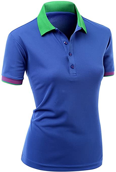 Xpril Womens Casual Collar Functional Active Wear Golf Polo Shirts