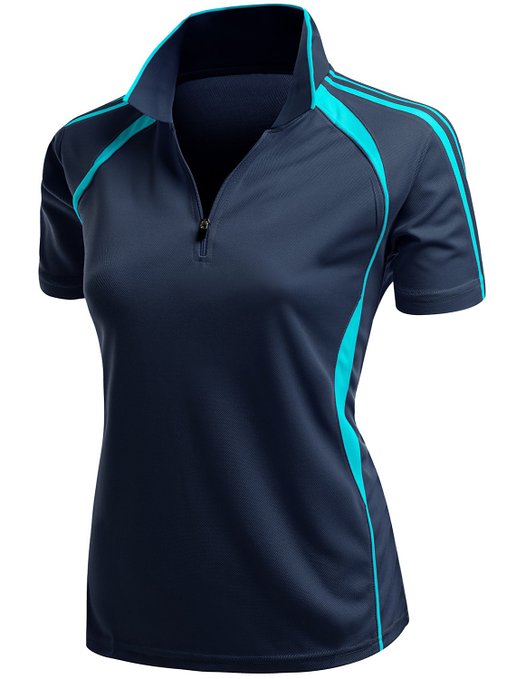 Xpril Coolmax 2 Tone Collar Zipup Golf Polo Shirts