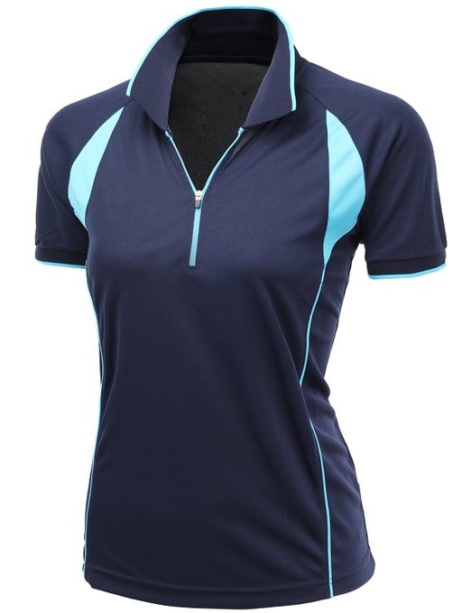 Xpril Womens Coolmax Fabric Sporty Feel Functional Golf Polo Shirts