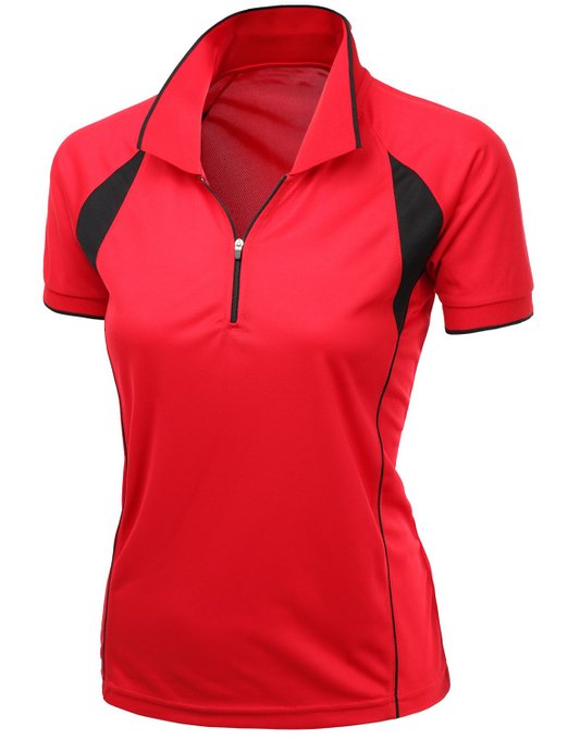 Womens Xpril Coolmax Fabric Sport Feel Functional Short Sleeve Golf Polo Shirts
