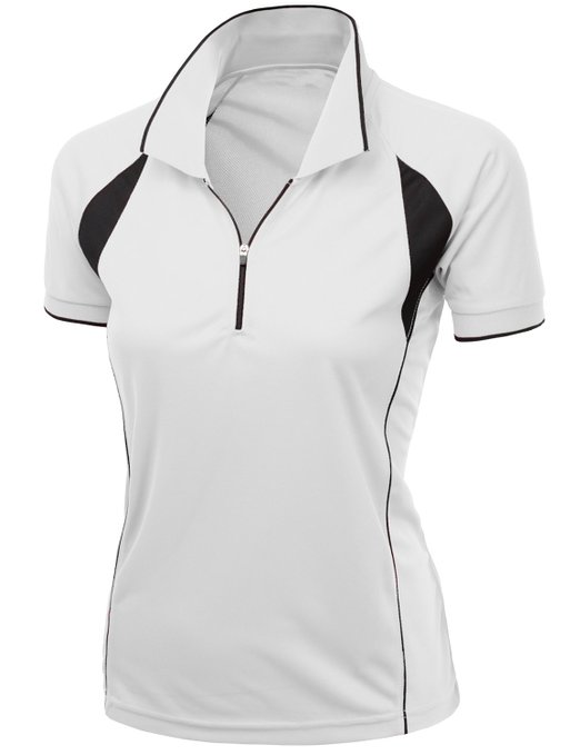 Womens Coolmax Fabric Sporty Feel Functional Short Sleeve Golf Polo Shirts