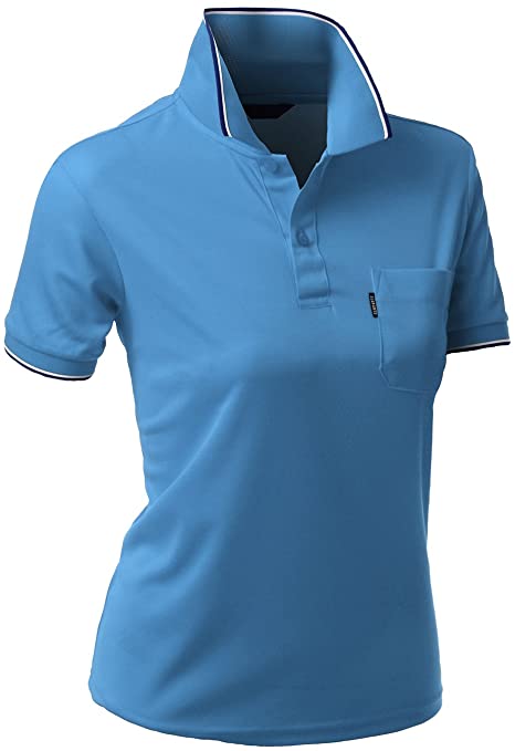 Womens Xpril Coolon Fabric Pocket Point Golf Polo Shirts
