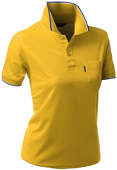 Xpril Womens Coolon Fabric Pocket Point Golf Polo Shirts