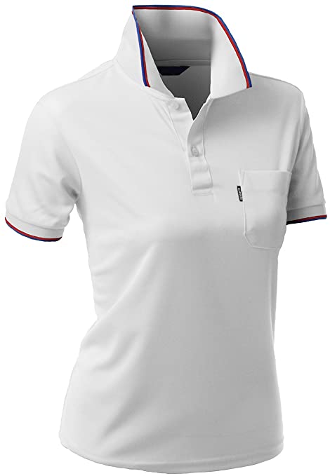 Xpril Womens Coolon Fabric Pocket Point Golf Polo Shirts