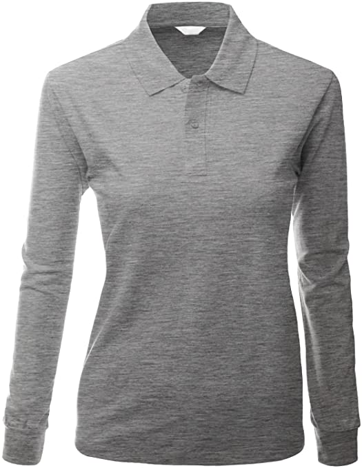 Womens Xpril Cotton PK Silket Dri-Fit Long Sleeve Collar Golf Polo Shirts