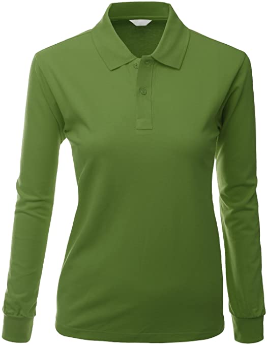 Xpril Womens Cotton PK Silket Dri-Fit Long Sleeve Collar Golf Polo Shirts