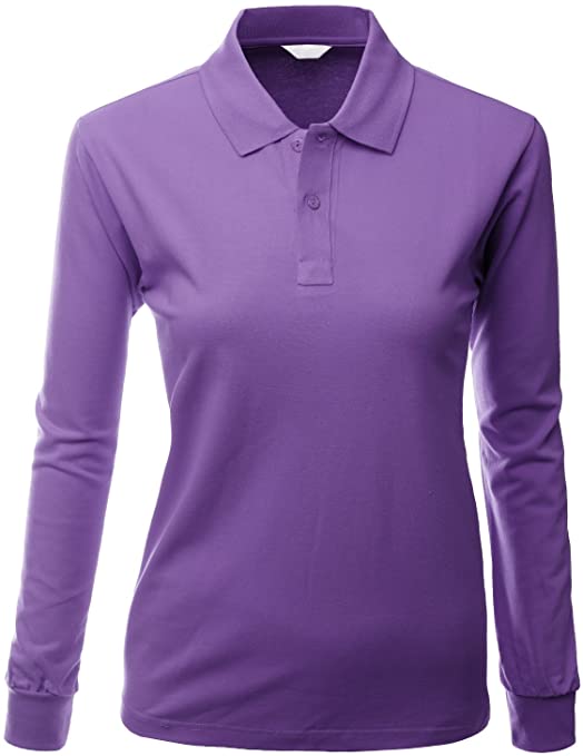 Xpril Womens Cotton PK Silket Dri-Fit Long Sleeve Collar Golf Polo Shirts