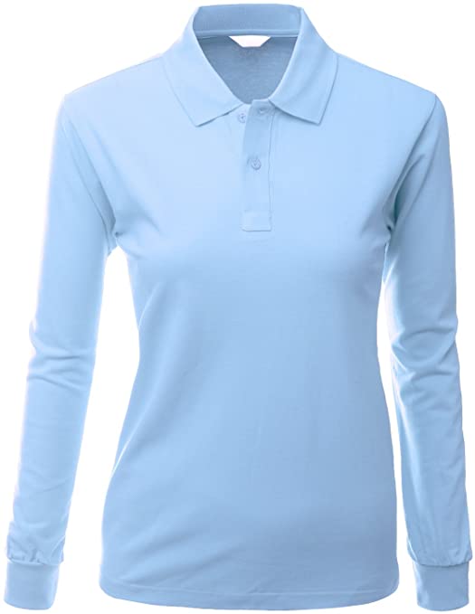 Xpril Womens Cotton PK Silket Dri-Fit Long Sleeve Collar Golf Polo Shirts