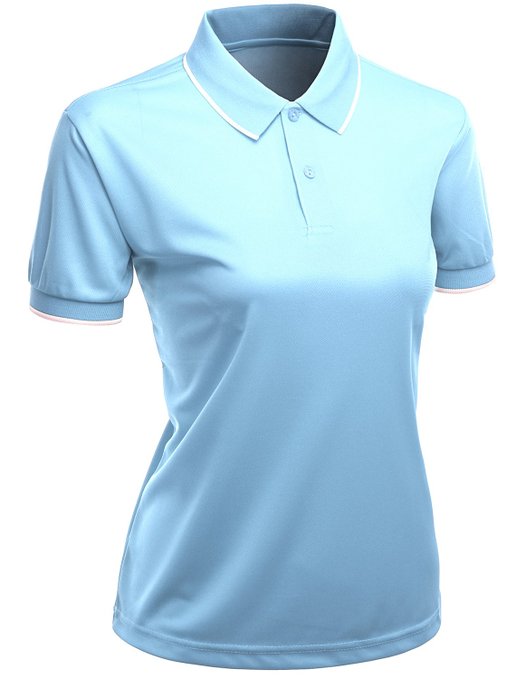 Womens Functional Coolmax Collar Short Sleeve Golf Polo Shirts