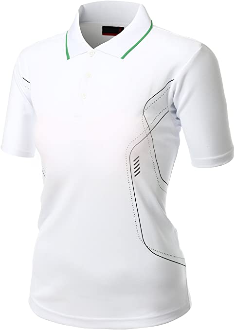 Xpril Womens Luxurious Coolon Fabric Collar Golf Polo Shirts