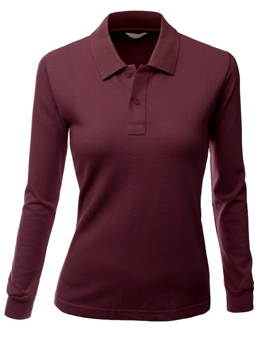 Womens Luxurious PK Long Sleeve Golf Polo Shirts