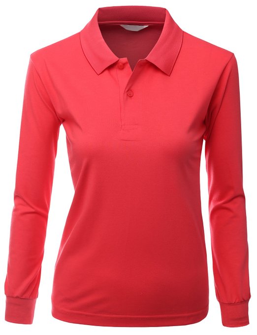 Womens Sporty PK Long Sleeve Golf Polo Shirts